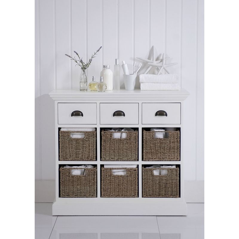 Rivera Chest of Drawers Wood White 9 Drawers